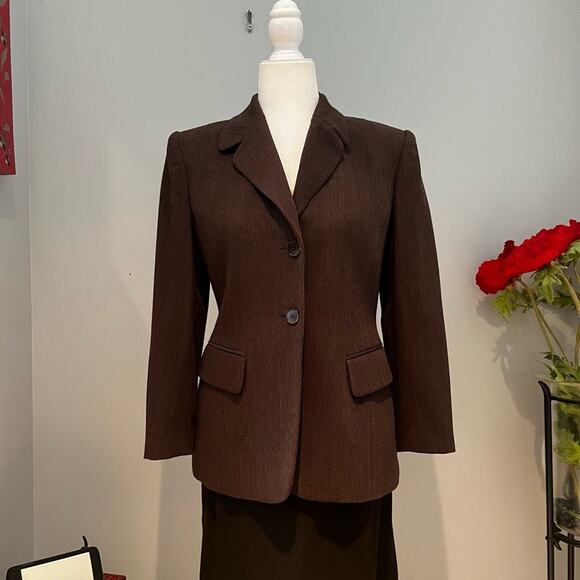 NEW Jones New York Career Wool Striped Career Longline Blazer Jacket Y2K 4P NWOT - Picture 1 of 14